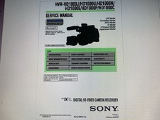 Sony Hvr-hd-1000j Service