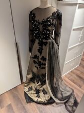 BN Black Gothic Style Wedding Dress,Prom Dress Size 12/14 Zip Up Back 