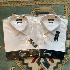 2 x New Premier Short Sleeve Pilot Shirts 16”/41cm Collar