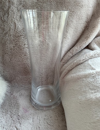 Tall heavy glass cylinder vase - glass,