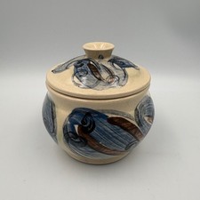 Vintage Ferryport Pottery Small Lidded Jar Scottish Studio Handpainted