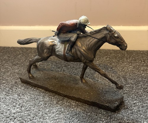 Race horse jockey bronze - race,