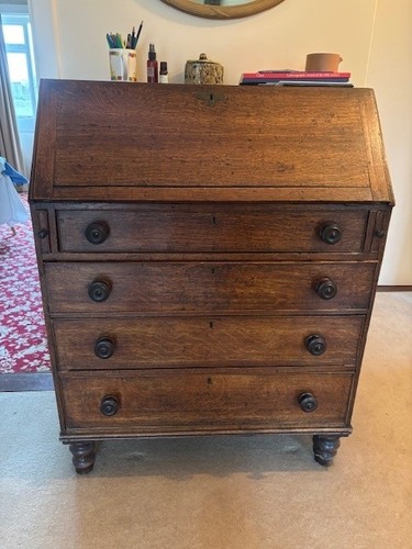 Victorian oak desk bureau - victorian,