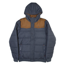 KANGOL Mens Puffer Jacket Grey Hooded M