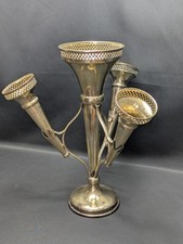 Antique Victorian Silver Plated Epergne Centrepiece Four Fluted Vase (EPNS)  