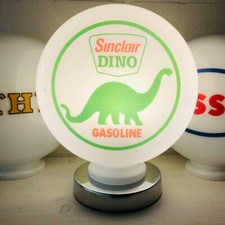 Sinclair Dino Mini Gas Pump Globe with Chrome LED Lamp Base