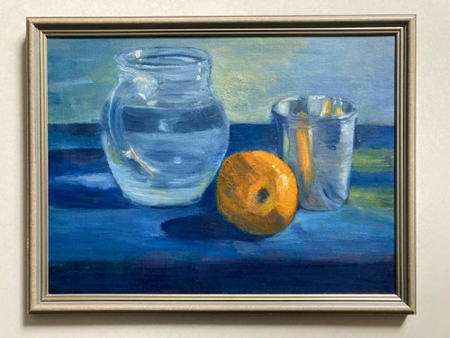 Vintage oil painting - painting, still