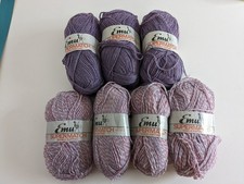 Vtg 350G EMU SUPERMATCH DK  – LILAC & LAVENDER MIX - WOOL YARN - 4mm – multi