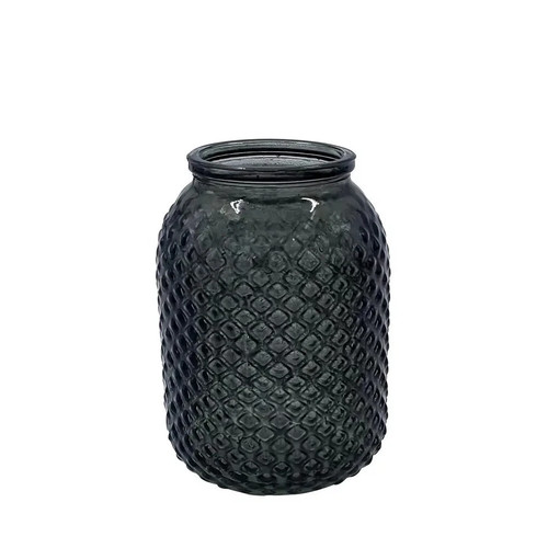 Smokey grey glass stem bottle - smokey,