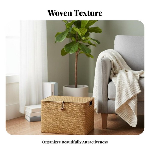 Lidded woven chest - woven,