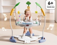 Baby Jumperoo Activity Center Bouncer Seat 360° Rotating with Toys & Music Play