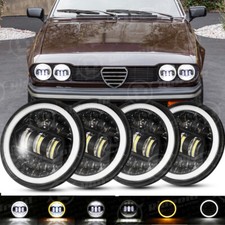 4PCS 5.75" Hi-Low Beam Headlight with Halo DRL for 1975-1979 Alfa Romeo Alfetta