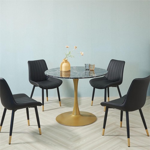Marble dining table black - table,