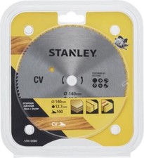 140mm Stanley Circular Saw Blade STA10080 CV Cross Cut 100Teeth 12.7mm Bore