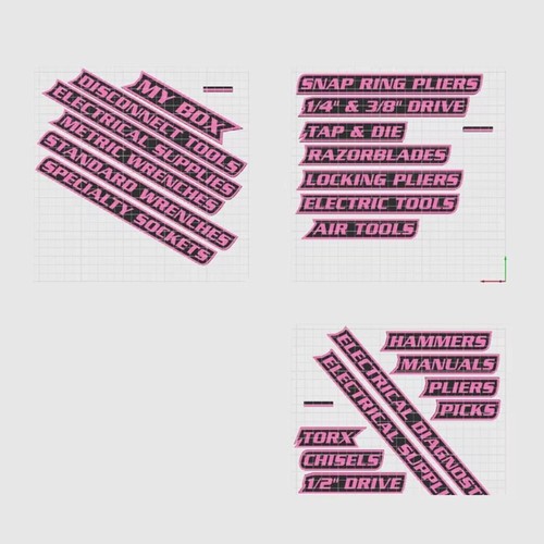 Magnetic tool labels - tool, pieces