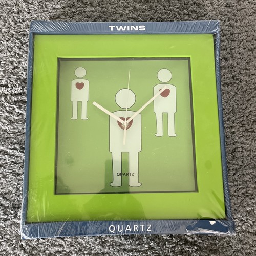 Twins quartz clock - neon, green