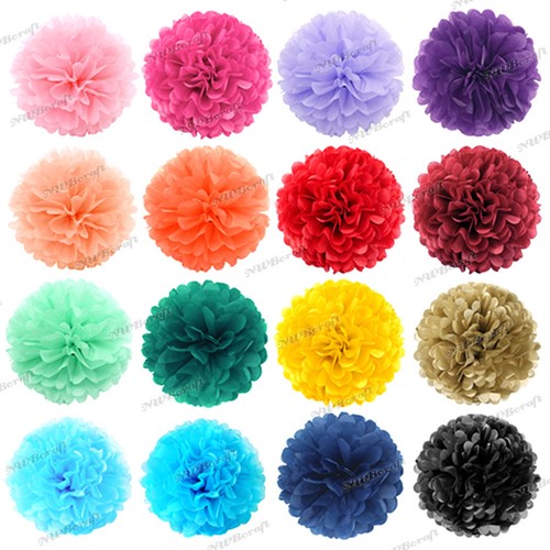 Tissue paper pompoms - paper, poms