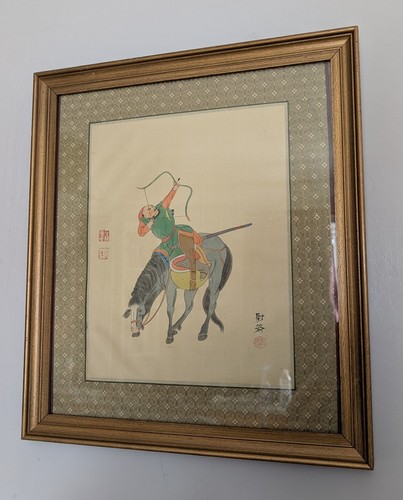Vintage framed chinese silk - vintage,
