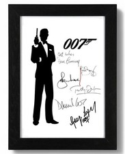 James Bond Gift Poster A3 Framed Autograph Picture Print for Movie Memorabilia