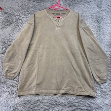 Vintage McIntosh Seymour Henley Rugby Sweatshirt Mens XL Distressed Faded Olive