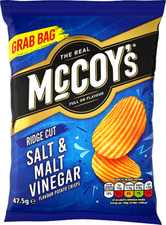 McCoys Ridge Cut Crisps Box of 36 x 45g Salt & Malt Vinegar