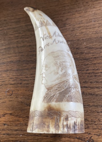 Vintage scrimshaw resin - scrimshaw, whale