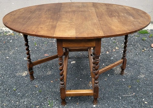 Antique oak drop leaf - drop, barley