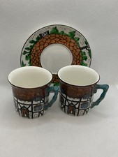 Antique Vintage  1920's John Maddock & Sons Thatched Cottage Cups & Saucer