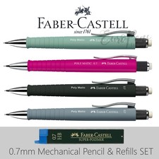 Faber-Castell Mechanical Pencil 0.7mm Poly Matic + Refills SET Colours Available
