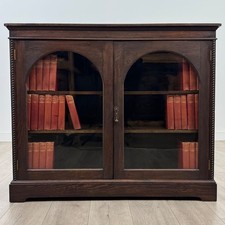 Antique 20th Century Good Quality Display Cabinet In Oak ( REF AF-4673 )
