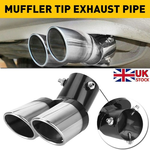 Curved car tailpipe twin - car,