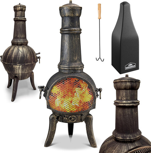 Cast iron patio heater with - cast,