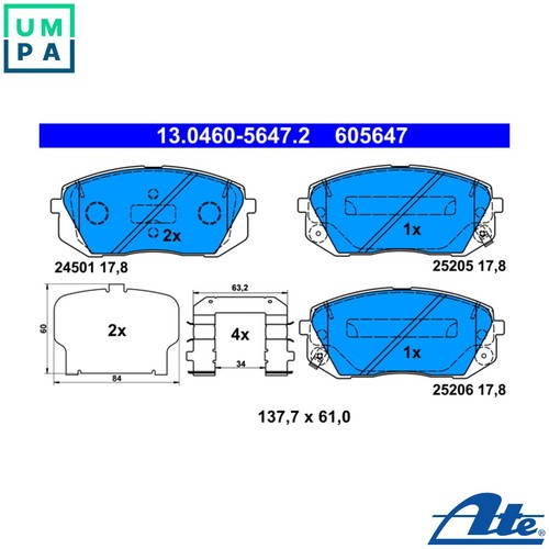 Brake pad set - set, disc