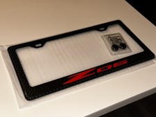 Red Corvette z06 C8 Black 100% Carbon Fiber License Plate Frame
