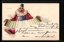 Postcard Clown playing music