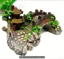 Fairy flower garden resin arched stone bridge accessory Aquarium fish