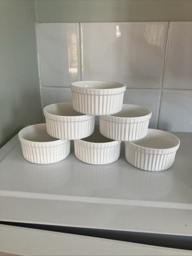 Set six white - of, ramekins-