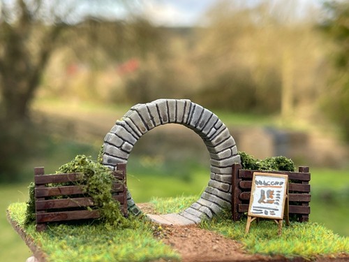 Moon gate straight edge stone - straight,