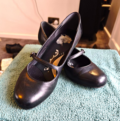 Clarks black mary - mary, block