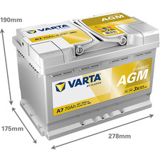 VARTA A7 AGM VRLA 12V 70AH