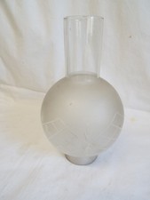 Antique frosted glass oil lamp