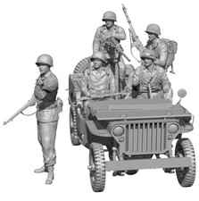 1/35 Resin US Army Willy Jeep Driver and Riders WW2 Model Kit 5 Figures WWII