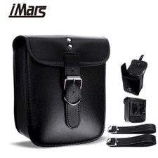 9'' Motorcycle Leather Bike Side Box Storage Saddle Bag Tool Pouch Luggage