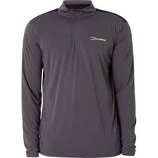 Berghaus Mens 1/2 Zip Wayside LS Tech Top - Grey, RRP £50, New With Tags. c18