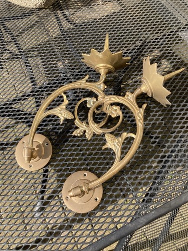 Antique brass candle - brass,