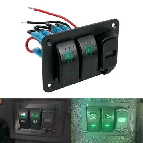 Gang switch panel green - 2,
