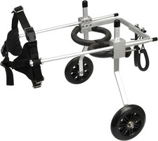 Adjustable Dog Pet Wheelchair for Back Legs - Rehabilitation 2 Wheels Dog Cart W