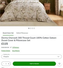 dorma bedding king size new