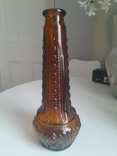 Vintage amber glass genie - amber,