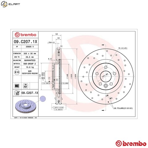 Brake disc c207 - brake,